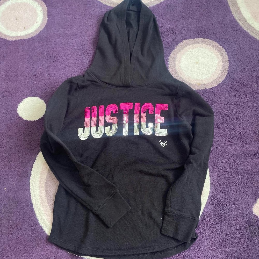 Justice Sequin Black Kids Hoodie